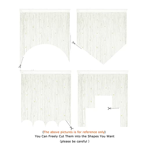 YaoYue Beaded Curtain Door String Curtains for Doorway Tassels Beads Hanging Fringe Hippie Room Divider Window Hallway Entrance Wall Closet Bedroom Privacy Decor (39×79in/100×200cm, Beige) - Image 6