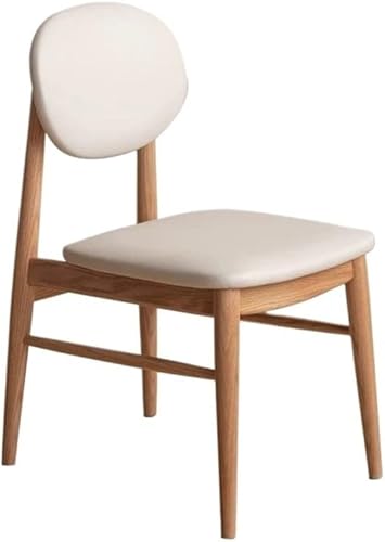 Sillas de comedor, Silla auxiliar moderna de mediados de siglo con asiento tapizado y patas de madera, Sillas para comedor (blanco)