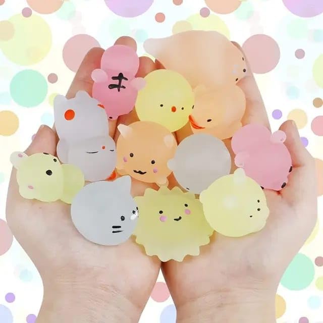 Image of Glow in The Dark Mini Squishy Animal Toys, Kawaii Stress Relief Mochi Squishies,, (30 Pieces)