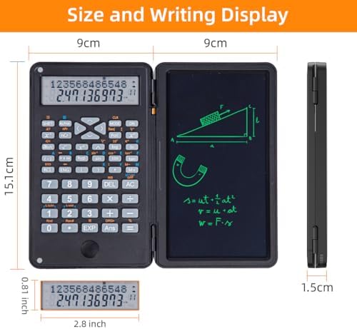 Scientific Calculator with LCD Writing Tablet for School Black image 3