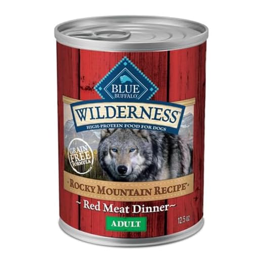 Blue Buffalo Wilderness Adult Wet Dog Food, High-Protein and Grain-Free, Made with Natural Ingredients, Rocky Mountain Recipe Red Meat Paté, 12.5-oz Can (12 count)