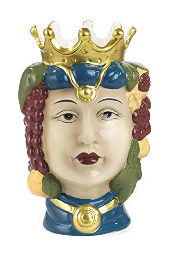 Vaso Donna Testa di Moro in Porcellana cm. 22 x