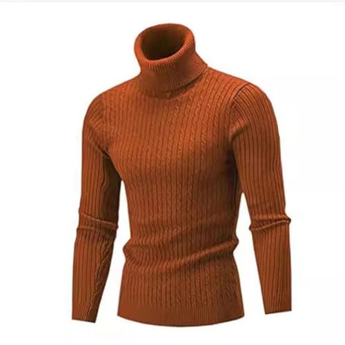 Men's Autumn Winter Turtleneck Knitted Slim Twist Long Sleeve Pullover Sweater3