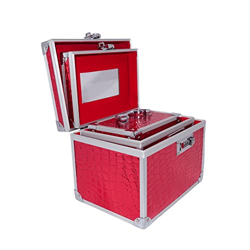 Maleta Para Maquiagem 3 em 1 Porta Joias Bijuterias e Acessórios (VERMELHO)