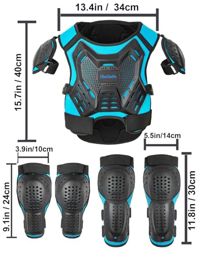 Dbaoxiaomu Kids Dirt Bike Gear, Youth Motocross Armor Protective Vest Suit，Children Chest Back Knee Eblow Protection For Cycling Atv  thumb #4