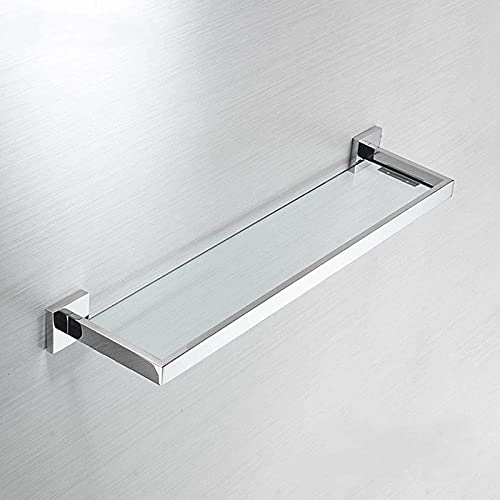 Stainless Steel 304 Bathroom Shelf Set - Silver Corner Shower 50CM Glass Storage Accessories for Men’s Bathroom Stylish and Design