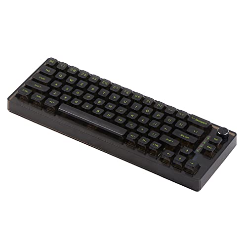 Mechlands Mc66 65% Hot Swap Programmable Rgb 2.4Ghz/ Bluetooth/Usb-C Wireless Gaming Keyboard With Double Sound Absorbing Silicone Pad, 4000Mah Battery For Win/Mac/Ios (Black, Gateron Pro Yellow) #TOP2