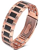 Bracelet magnétique en cuivre de qualité supérieure, fabriqué en cuivre de haute qualité, confortable à porter, 100 % hypoallergénique, résistant aux rayures.