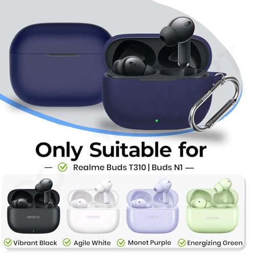 Image of Soft Silicone Case Cover for Realme Buds T310 | Buds N1 - Blue