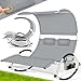 Produktbild KESSER® Doppel-Sonnenliege Doppelliege | mit Sonnendach, Kopfkissen Tasche | für 2 Personen | Relaxliege | Gartenliege | Schaukelliege ergonomisch geformte Liegefläche | 240 kg Belastung | Grau