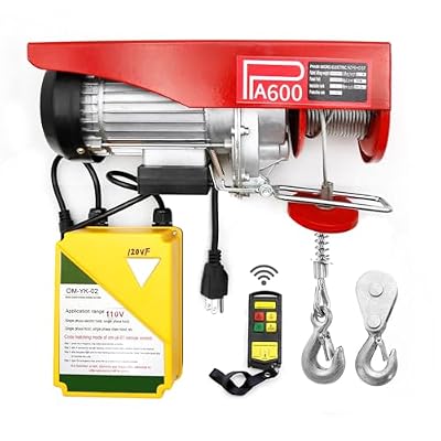 Electric Hoist 1320LBS with Wireless Remote Control Electric Winch, Steel Electric Lift, 110V 20ft/min Electric Hoist with Galvanized Steel Wire