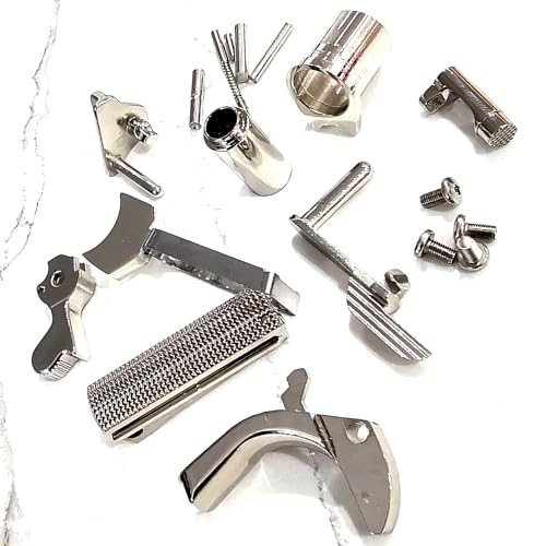 Premium Colt, Rock Island and Most Other 1911 Brands,1911 Full-Size Accent kit for .45 ACP, 38 Super, and 9mm - Grip Safety 1911 Main Spring housing Full Size Polished Nickel Plated