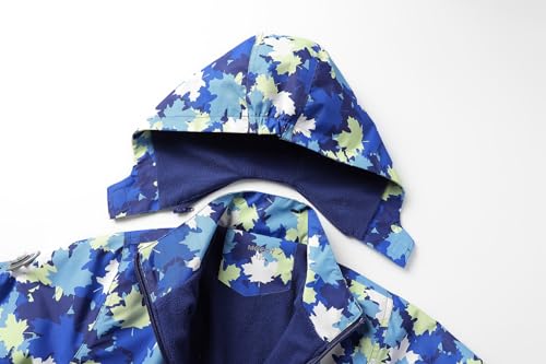 Image of MGEOY Kids Rain Jacket, Waterproof Lightweight Hooded Windbreaker for Boys Girls 4-14Y