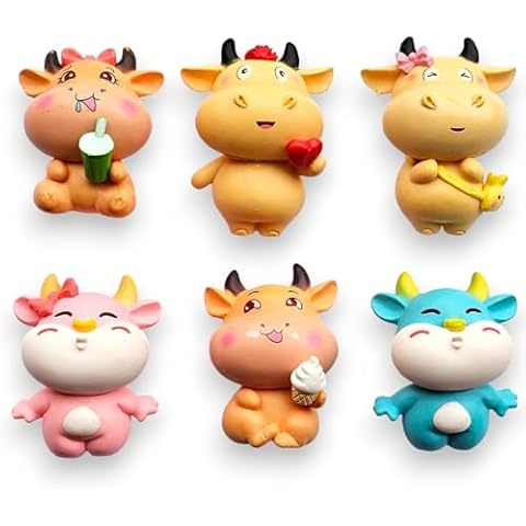 Set of 6 Cute Cow Decorative Magnets Cover