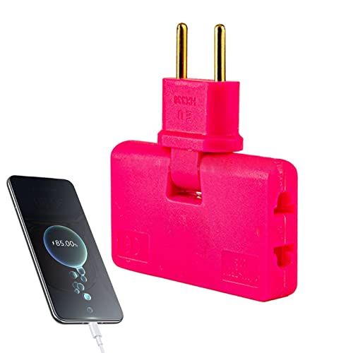 Zceplem Adattatore per Presa a Muro - Adattatore per Presa a Muro a 3 Vie - Prolunga per Presa elettrica Portatile a Parete con Testa Girevole a 180 Gradi