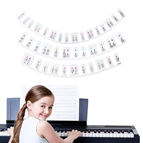 Autocollant Note Piano 88 Touches, Amovibles Autocollants Clavier de Piano, Étiquettes Note Piano, Autocollants Piano Pour 88 Touches De Clavier pour Débutant et Enfants Cover