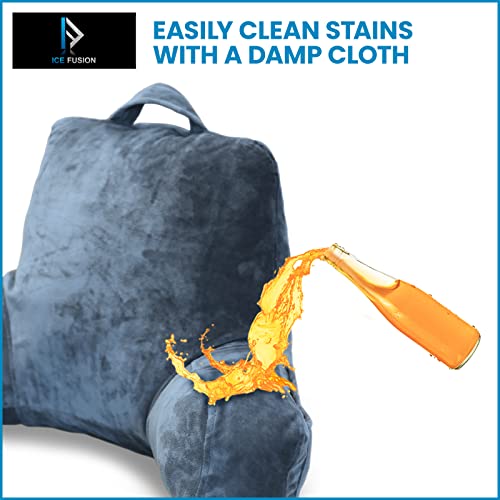 Ice Fusion Kids Reading Pillow Bolster Lounge Floor Bed Cushion Chair Rest Back Support With Arms For Gaming Sitting Up Tv Posture Corrector With Storage Pockets And Removable Washable Cover… #TOP6