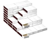 60 PCS Blank Match Boxes (No Matches) 2.25 x 1.42 x 0.59 inch Bulk Blank Matchboxes,DIY White Storage Containers Holders with Double-Sided Striker for Wedding Bridal Baby Shower Birthday Party