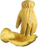 DULFINE Leather Work Gloves for Men & Women,...