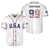 Podagree Personalized America Baseball Jersey Shirt, USA Flag Jersey, American Jersey for Men and Women American (US5)