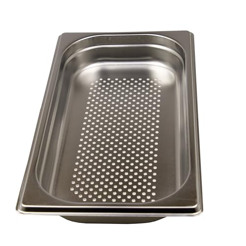 AcMax GN 1/3 Gastronormbehälter GN-Behälter Edelstahl 1,5 Liter Tiefe 40mm Gastronorm gelocht.