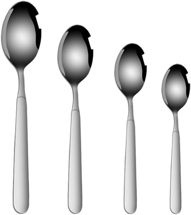 Silverware Flatware Set, 4/16/24/32/40/48 Pieces 316 Stainless Steel Spoons Household Long Handle Eating Soup Spoon Dessert Spoon Tableware Spoon Sharp Spoon(16 Pieces for 4)