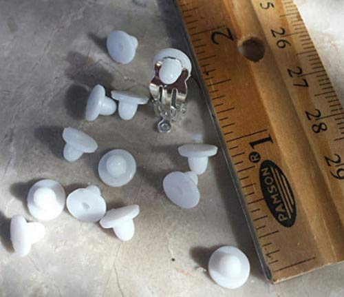COLIBYOU 50PCS Soft Earring Backs Ear Safety Back Pads Earring Backings White Rubber Earring Backs,Earring Stoppers,Silicone Earring Back Replacement