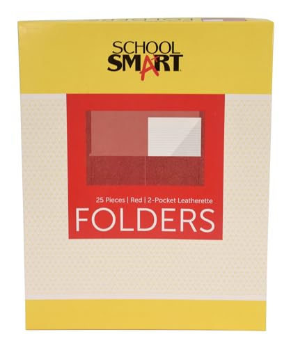 Fichier 2 poches pour organiser vos cours et projets | Lot de 25 dossiers rouges