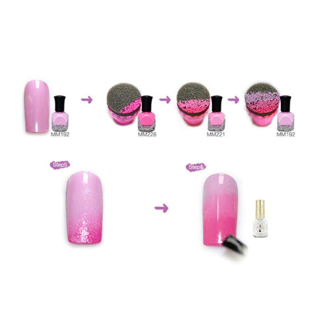 SHERCHPRY 30pezzi Spugnette Per Unghie Strumento Per Nail Art Gradiente Facile Applicazione e Design Per Manicure Professionale e Fai Da Te
