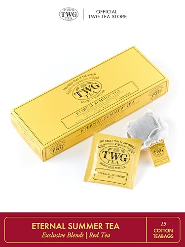 TWG Tea | Eternal Summer Tea | Rooibos Tea | Flowers & Redcurrant | 15 Hand Sewn Cotton Teabags | Gift Set