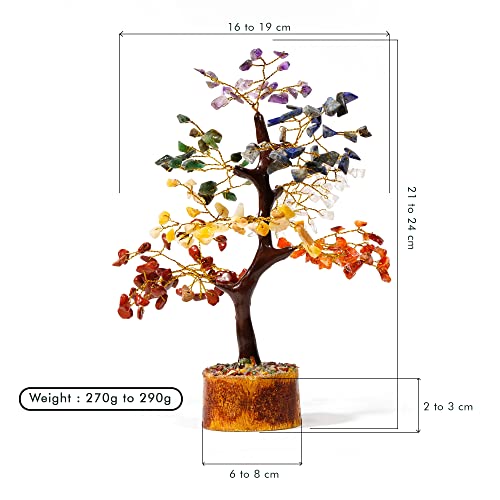 Handcrafted Healing Crystal Bonsai Tree - Feng Shui Chakra Tree With 200 Wooden Beads For Positive Energy And Balance - Perfect Home/Desk Decor And Reiki Good Luck Crystal Gifts By Karma Pledge #TOP4