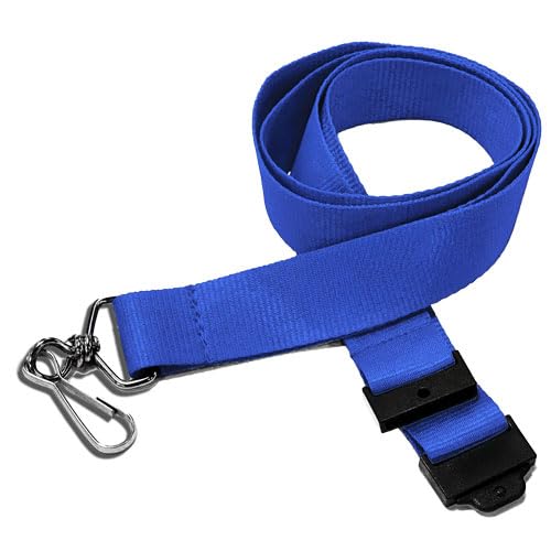 School Badges UK Plain lanyard with safety breakaway multiple colours 10 Pack (Blue)