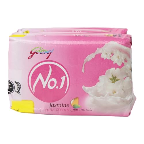 Image of Godrej No 1 Jasmine & Milk Cream Bathing Soap, 85g (Pack of 4)