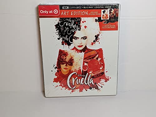Cruella [Target Exclusive Art Edition 4K Ultra HD + Blu-ray + 2 impresiones grabadas en lámina]