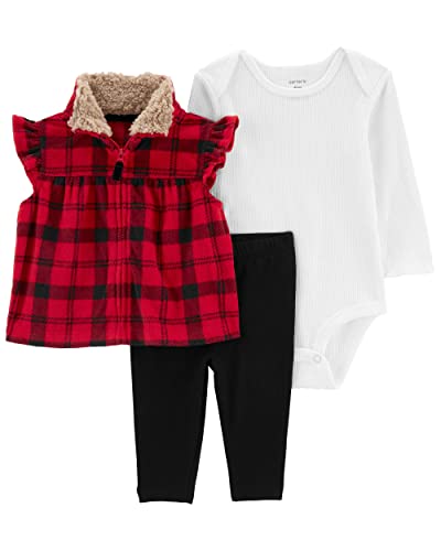 Image of Carter's Baby Girls' 3 Piece Vest Little Jacket Set