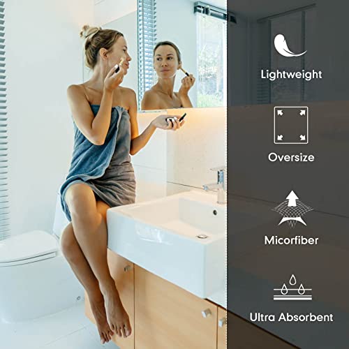 Tatuo 6 Pieces Bath Towel Set, Including 2 Quick Dry Microfiber Bath Towels 2 Hand Towels 2 Washcloths For Bathroom, Waffle Weave, Gray #TOP2