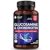 Glucosamine and Chondroitin High Strength - Enriched With Turmeric And Vitamin C - Glucosamine Sulphate Chondroitin Sulphate, Food Supplement - Contributes To The Normal Function of Bones 120 Capsules