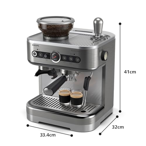 Miniatura 3 de Cafetera Espresso Semiautomática Philips Barista Brew - Espresso Simple Y Doble Botón Americano, Recipiente De 250 G De Café En Grano, Guía Intuitiva, Prensado Calibrado, Acero Inox Psa3218 01