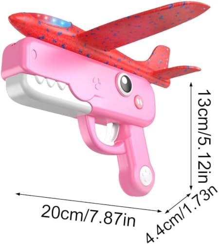 Image of Airplane Launcher Gun Toy for Kids 3+ Years, Foam Glider Catapult Plane Launcher Set, Flying Aircraft Shooting Toy, Heavy Quality Dinosaur Print(Multicolor)