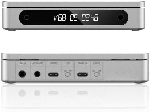 FiiO DM13 Portable CD Player front and rear views, highlighting all ports and switches.