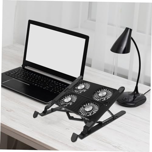 Soporte ajustable para laptop con ventilador de refrigeración, base portátil para disipación térmica y alimentación USB miniatura 6
