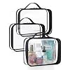 BAGSMART Clear Toiletry Bag, TSA Approved Travel Toiletry Bag Carry On Travel Accessories Bag Airport Airline Quart Size Bags water-resistant Makeup Bag for Women