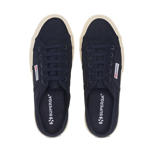 Image of Blue Navy-f Off White Linen Superga 2750