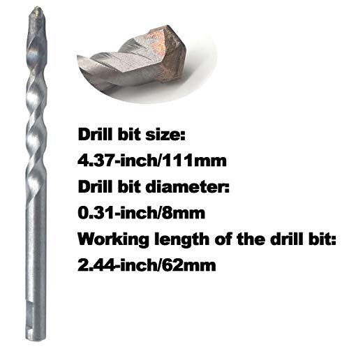 SDS Connecting Rod250mm-Suitable for Hole Saw Cutter Concrete Cement Stone Wall Drill Bit Hole Opener(Metric)-1 x Connecting Rod,1 x Drill Bit, 1 x Screw