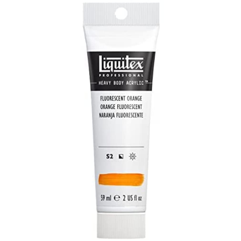 Liquitex 1045982 Professional Heavy Body Acrylic Paint in Artist Quality with Excellent Light Fastness in Butter Consistency, 59 ml Tube - Fluo Orange