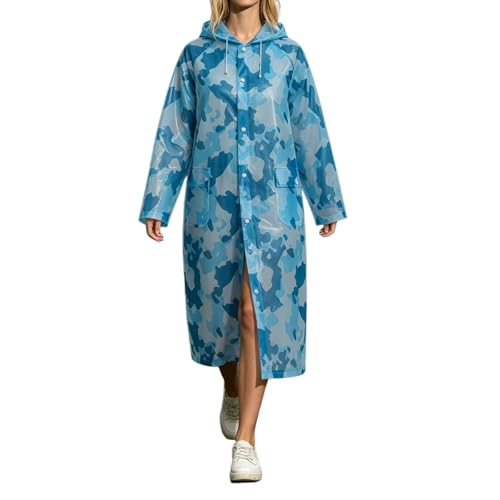 Sonnena Poncho de Lluvia Impermeable con Capucha y Mangas, Reutilizable, Chubasqueros Impermeable para Hombre y Mujer, Ropa de Agua para Viajes y Exteriores, Talla Única