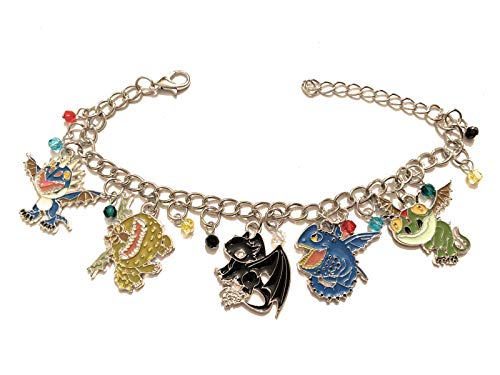Giulyscreations - Pulsera de metal sin níquel, diseño de Dragon Trainer Sdentato Toothless Furia Buia Hiccup Draghi How to Train Your Dragon Film Animation Fantasy dibujos animados Anime Pop Cosplay