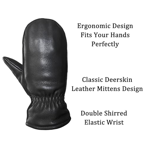 SKYDEER Women's Deerskin Leather Mittens