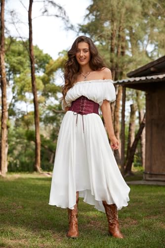 Corset Renaissance à lacets et dos élastique pour ajustement parfait