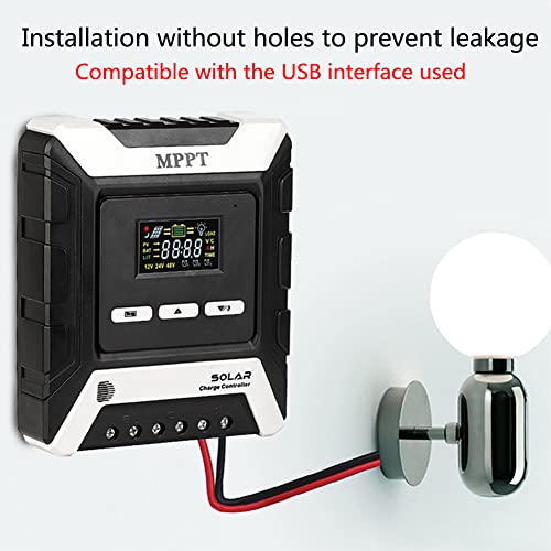 Haitoy 10A-80A Mppt Solar Charge Controller, Negative Ground Solar Panel Battery Regulator, With Dual Usb Port, Auto Paremeter Adjustable Lcd Display,10A #TOP5